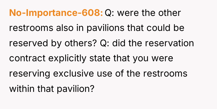 No-Importance-608 Q: were the other restrooms also in pavilions that...