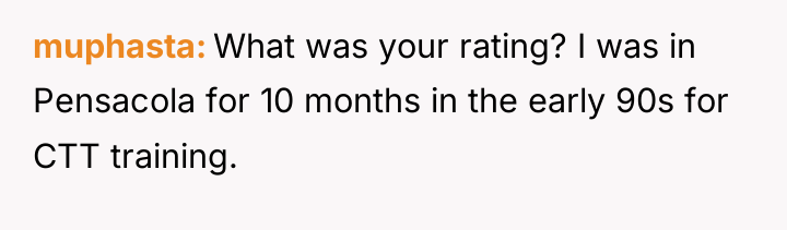 muphasta What was your rating? I was in Pensacola for...