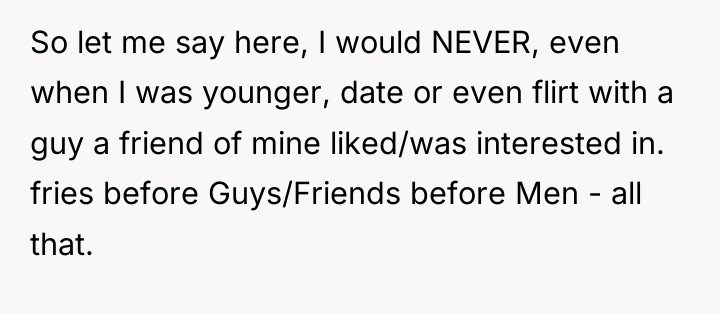 So let me say here, I would NEVER, even when...