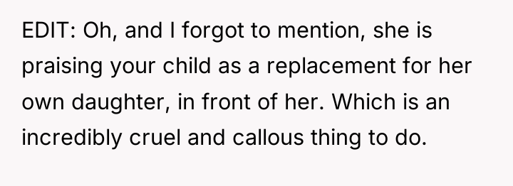 EDIT: Oh, and I forgot to mention, she is praising...