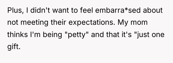 Plus, I didn't want to feel embarra*sed about not meeting...