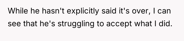 While he hasn't explicitly said it's over, I can see...