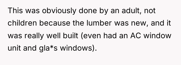 This was obviously done by an adult, not children because...