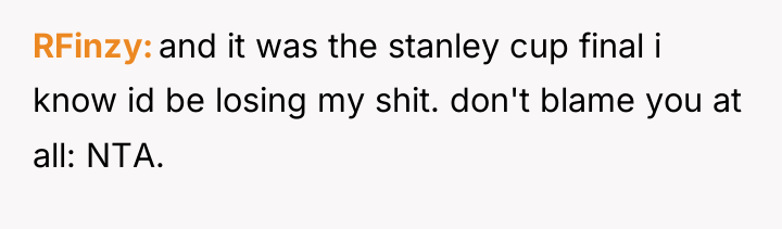 RFinzy and it was the stanley cup final i know...