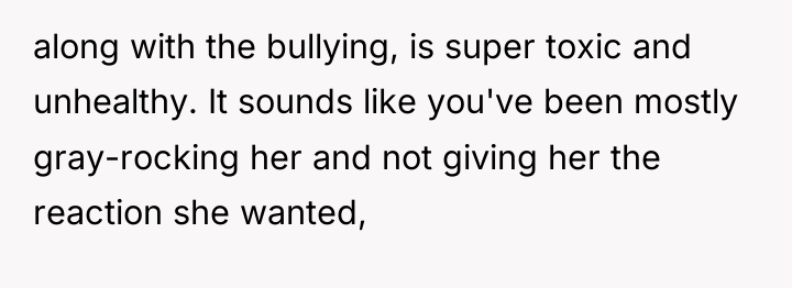 along with the bullying, is super toxic and unhealthy. It...