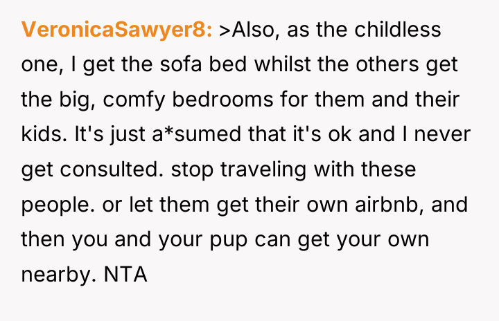 VeronicaSawyer8 >Also, as the childless one, I get the sofa...