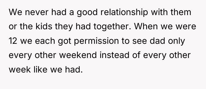 We never had a good relationship with them or the...