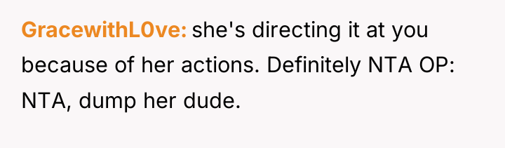 GracewithL0ve she's directing it at you because of her actions....
