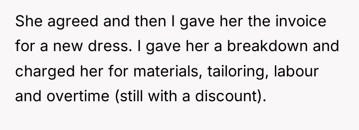 She agreed and then I gave her the invoice for...