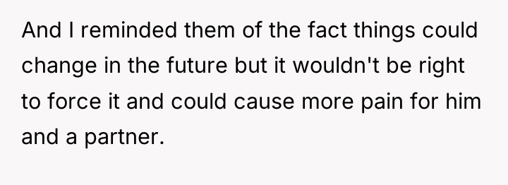 And I reminded them of the fact things could change...