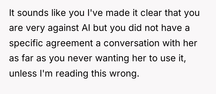 It sounds like you I've made it clear that you...