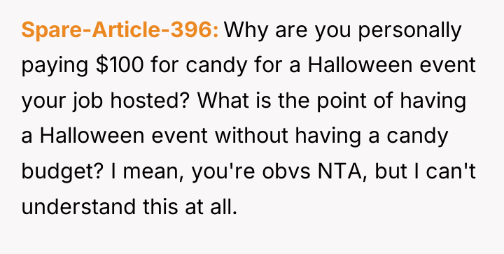 Spare-Article-396 Why are you personally paying $100 for candy for...
