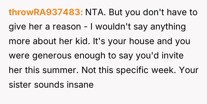 throwRA937483 NTA. But you don't have to give her a...