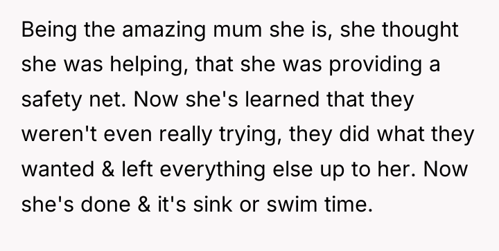 Being the amazing mum she is, she thought she was...