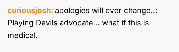 curiousjosh apologies will ever change..: Playing Devils advocate... what if...