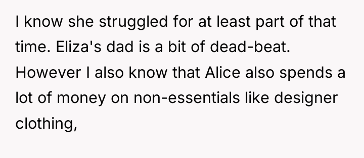 I know she struggled for at least part of that...