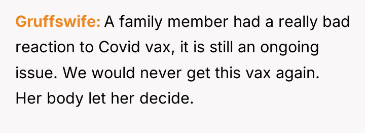 Gruffswife A family member had a really bad reaction to...
