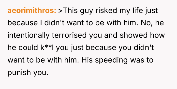 aeorimithros >This guy risked my life just because I didn't...