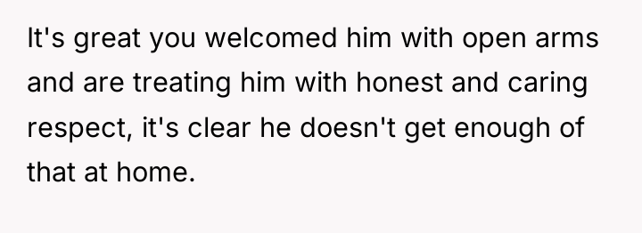 It's great you welcomed him with open arms and are...