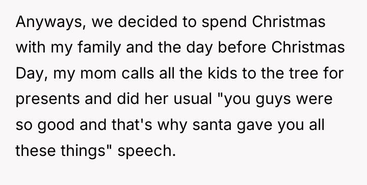 Anyways, we decided to spend Christmas with my family and...