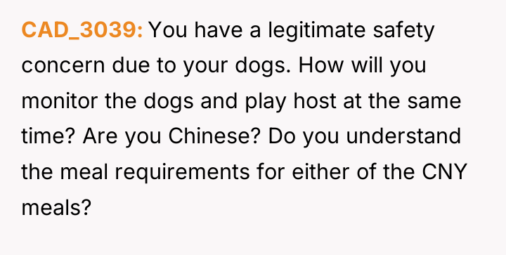 CAD_3039 You have a legitimate safety concern due to your...