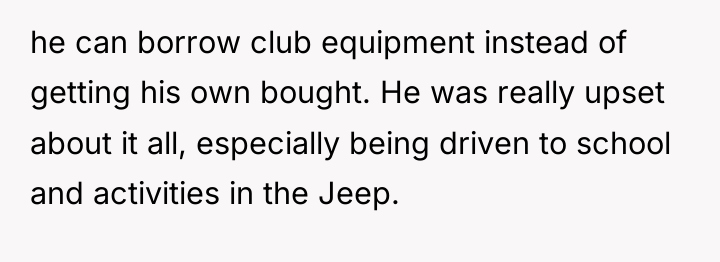he can borrow club equipment instead of getting his own...
