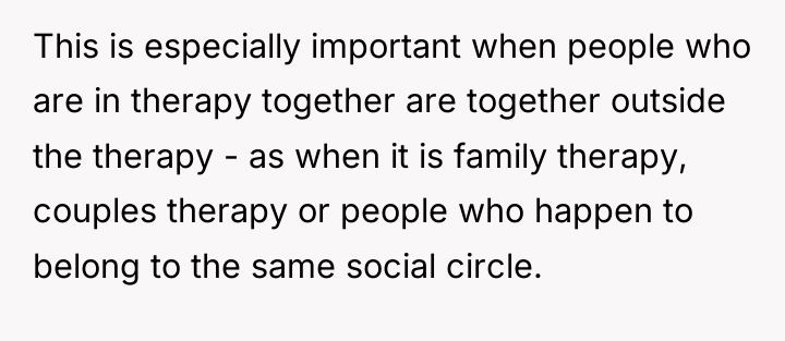This is especially important when people who are in therapy...