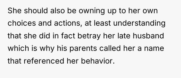 She should also be owning up to her own choices...