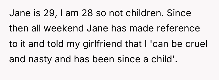 Jane is 29, I am 28 so not children. Since...