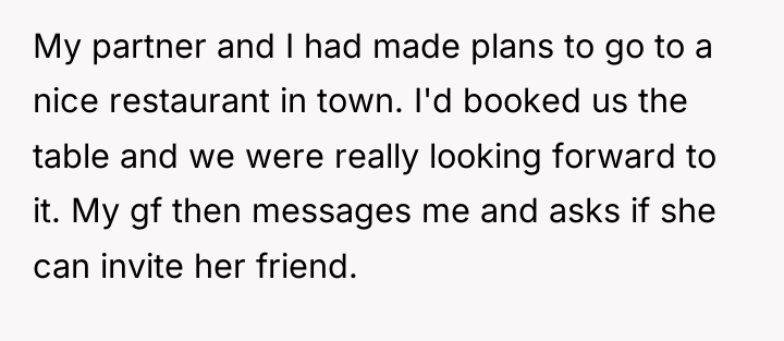 My partner and I had made plans to go to...