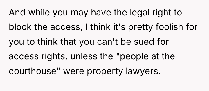And while you may have the legal right to block...