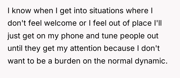 I know when I get into situations where I don't...