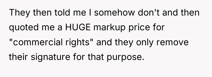 They then told me I somehow don't and then quoted...