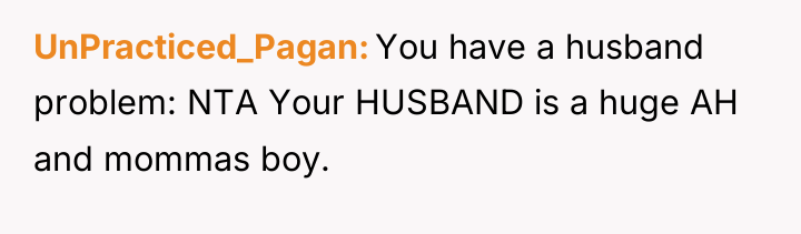 UnPracticed_Pagan You have a husband problem: NTA Your HUSBAND is...
