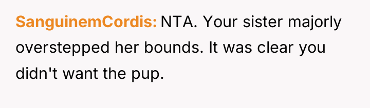 SanguinemCordis NTA. Your sister majorly overstepped her bounds. It was...