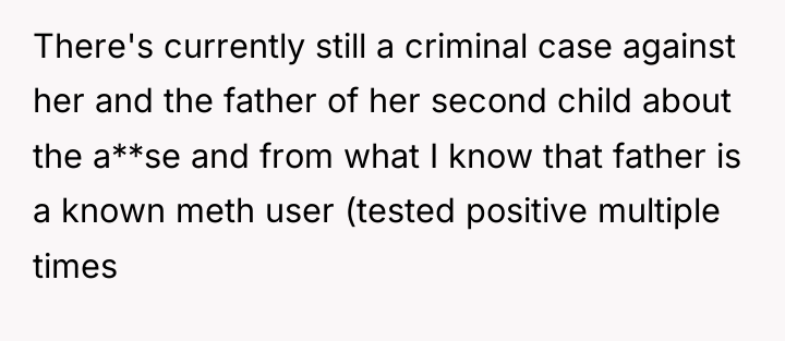 There's currently still a criminal case against her and the...