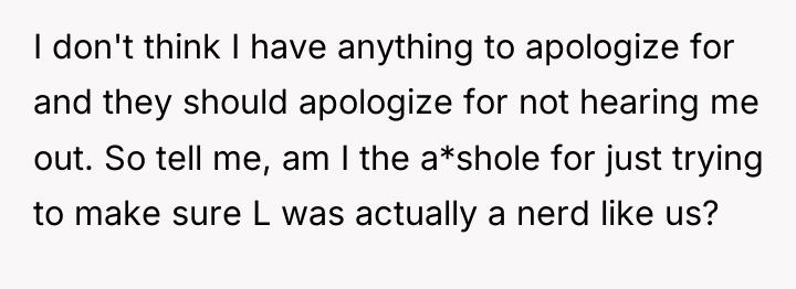 I don't think I have anything to apologize for and...