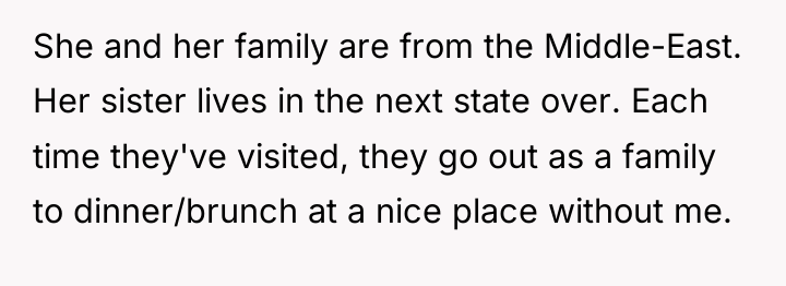 She and her family are from the Middle-East. Her sister...