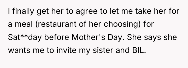 I finally get her to agree to let me take...