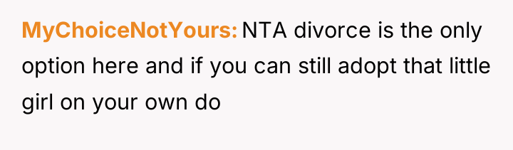 MyChoiceNotYours NTA divorce is the only option here and if...