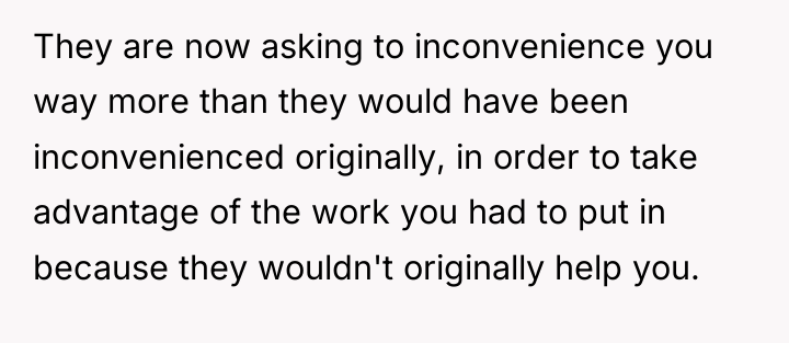 They are now asking to inconvenience you way more than...