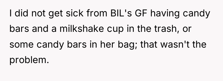 I did not get sick from BIL's GF having candy...