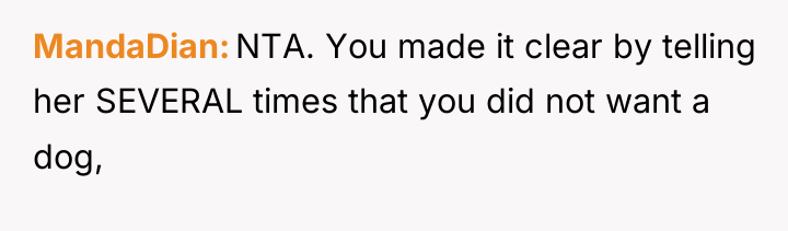MandaDian NTA. You made it clear by telling her SEVERAL...