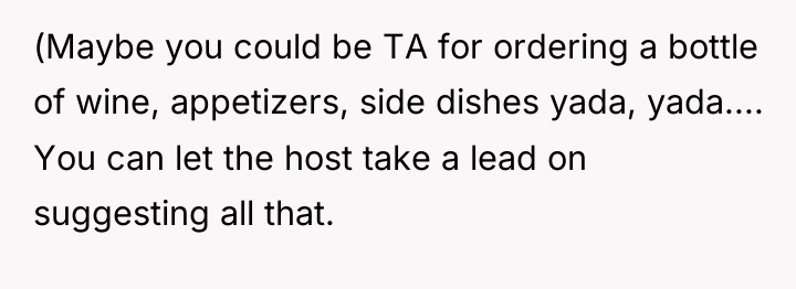 (Maybe you could be TA for ordering a bottle of...