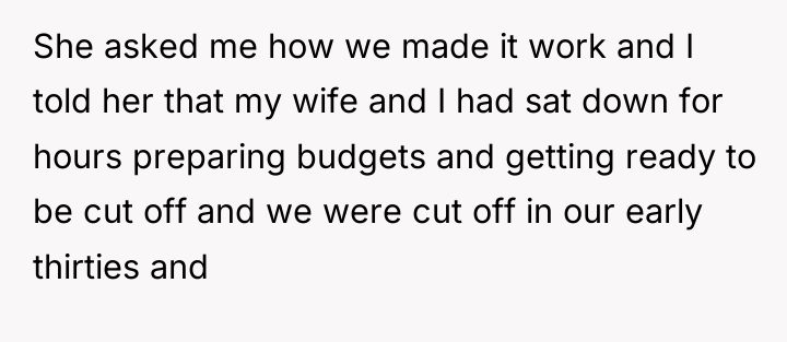 She asked me how we made it work and I...