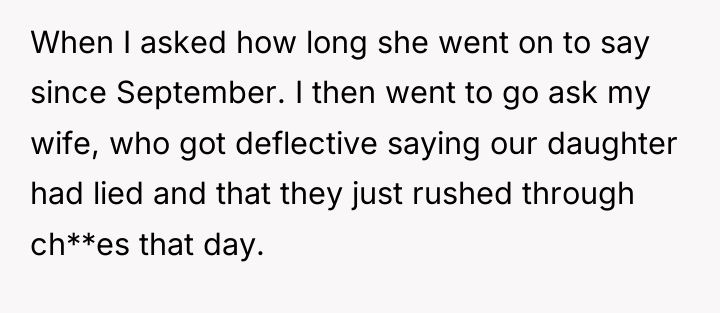 When I asked how long she went on to say...