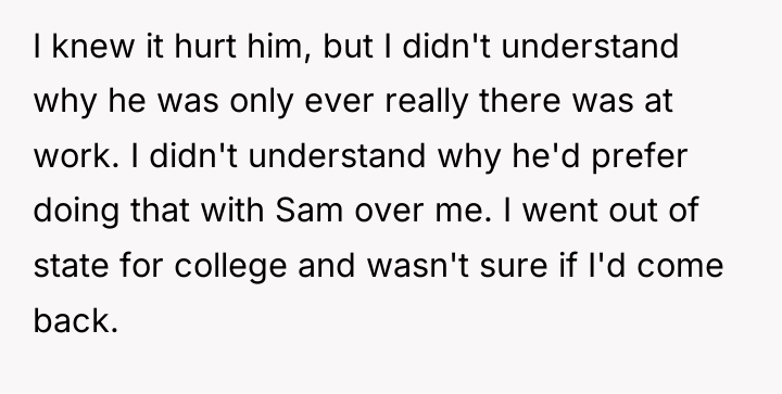 I knew it hurt him, but I didn't understand why...
