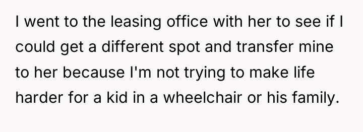 I went to the leasing office with her to see...