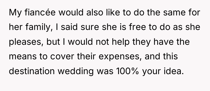 My fiancée would also like to do the same for...