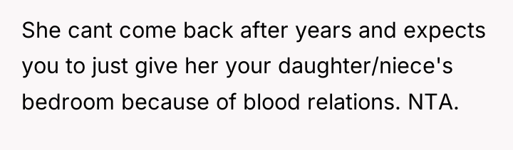 She cant come back after years and expects you to...